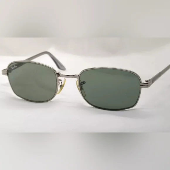 Vintage Ray-Ban W2189 Gunmetal/Gray Blend Rectangular Cross Walk Sunglasses - Picture 4 of 10